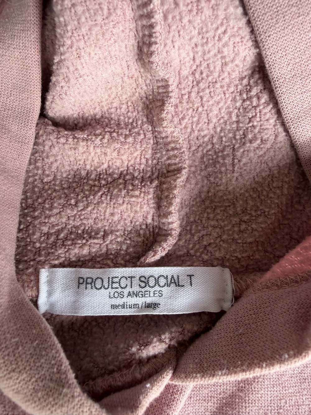 Project Social T Pink Fleece-Lined Hoodie